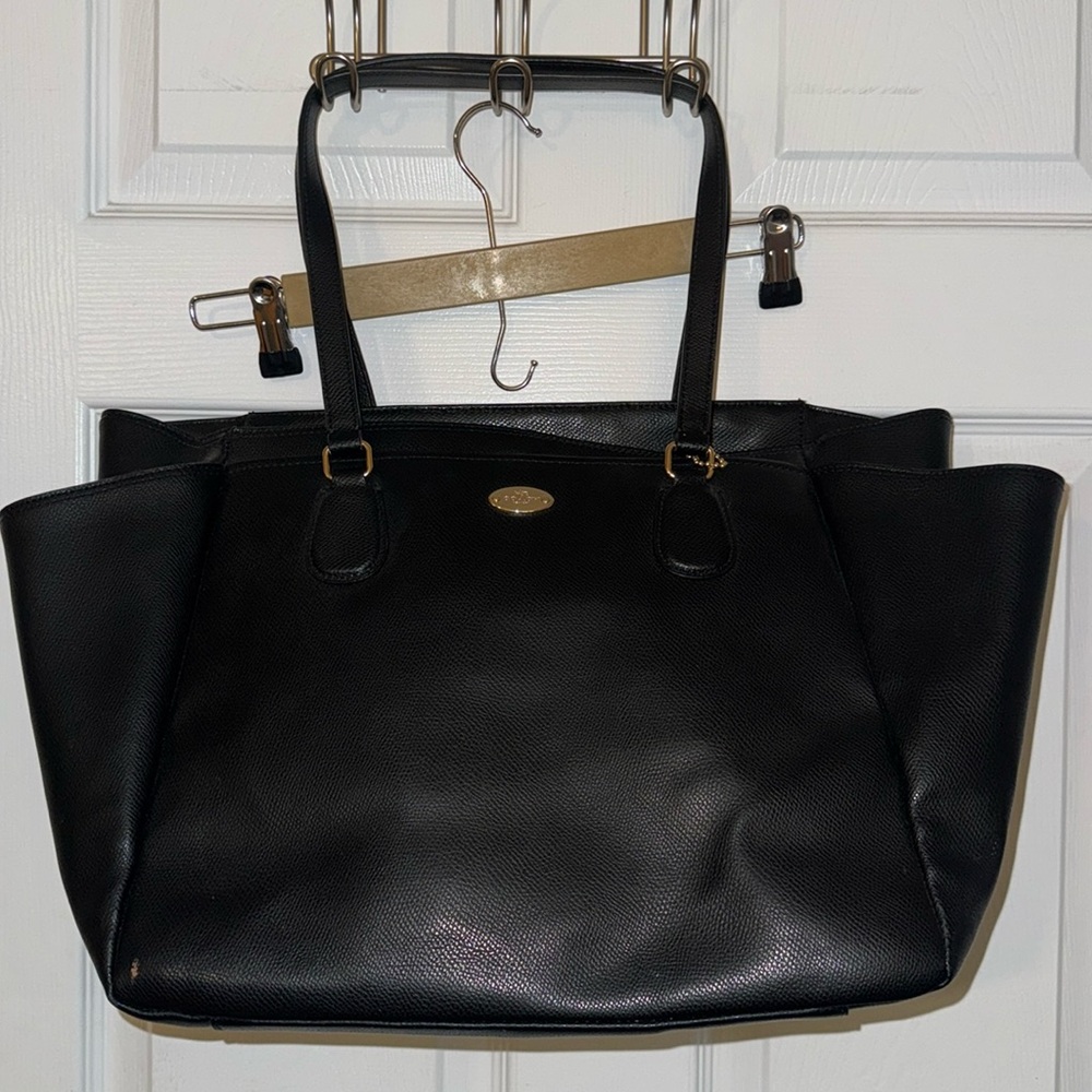 Coach leather work bag could also be used as a diaper bag